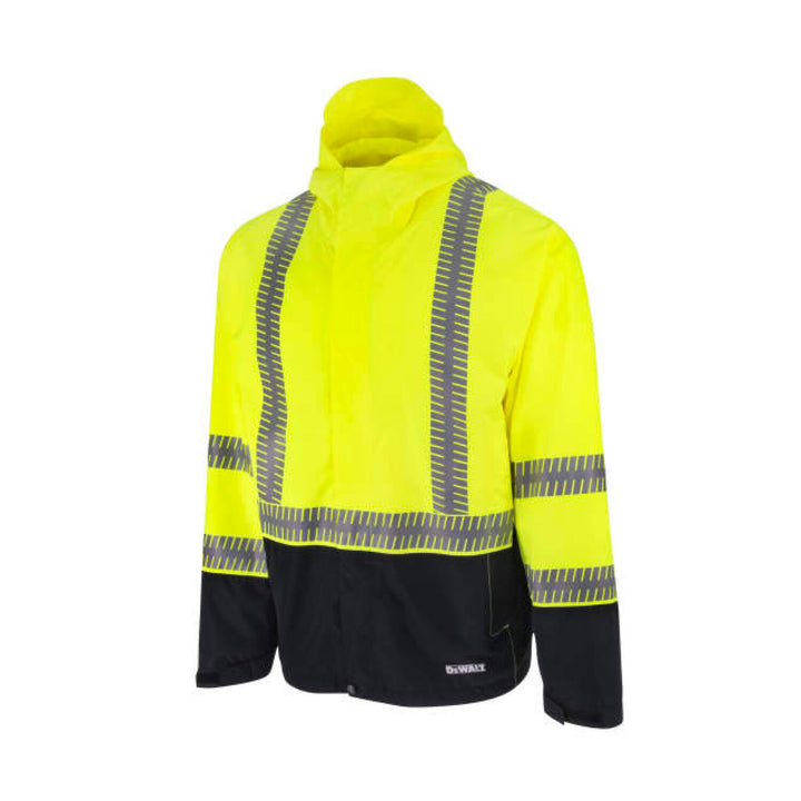 DEWALT DRW21 Class 3 Ripstop Wind and Rain Jacket- Hi-Vis Green