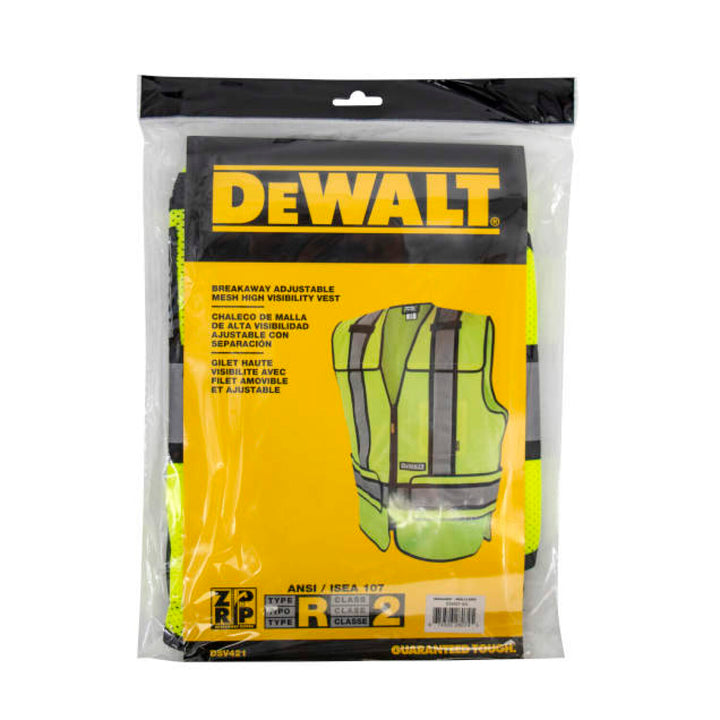 DEWALT DSV421 Class 2 Adjustable Breakaway Mesh Vest - Green
