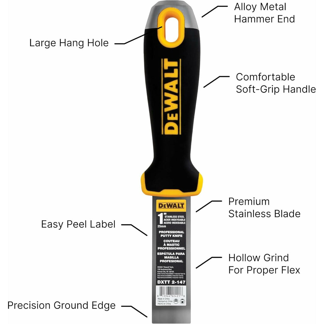 Dewalt DXTT-2-147 1 in. Stainless Steel Joint Knife with Soft Grip Handle