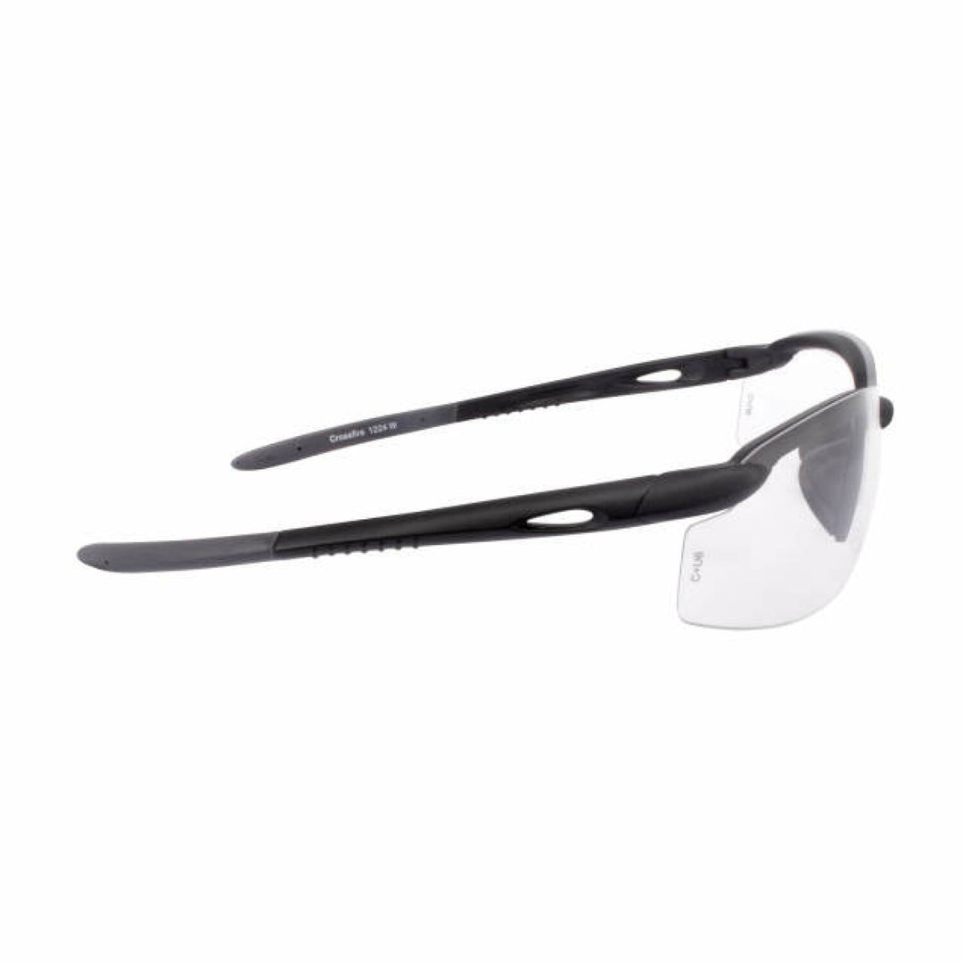 Crossfire ES5W Premium Safety Eyewear - Matte Black Frame - Clear Lens