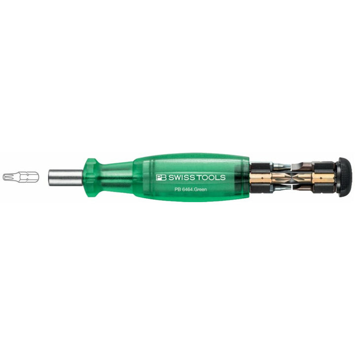PB Swiss PB 6464.Green Bit Holding Screwdriver with Magazine, Slotted, Phillips, TORX®, 9 Pcs