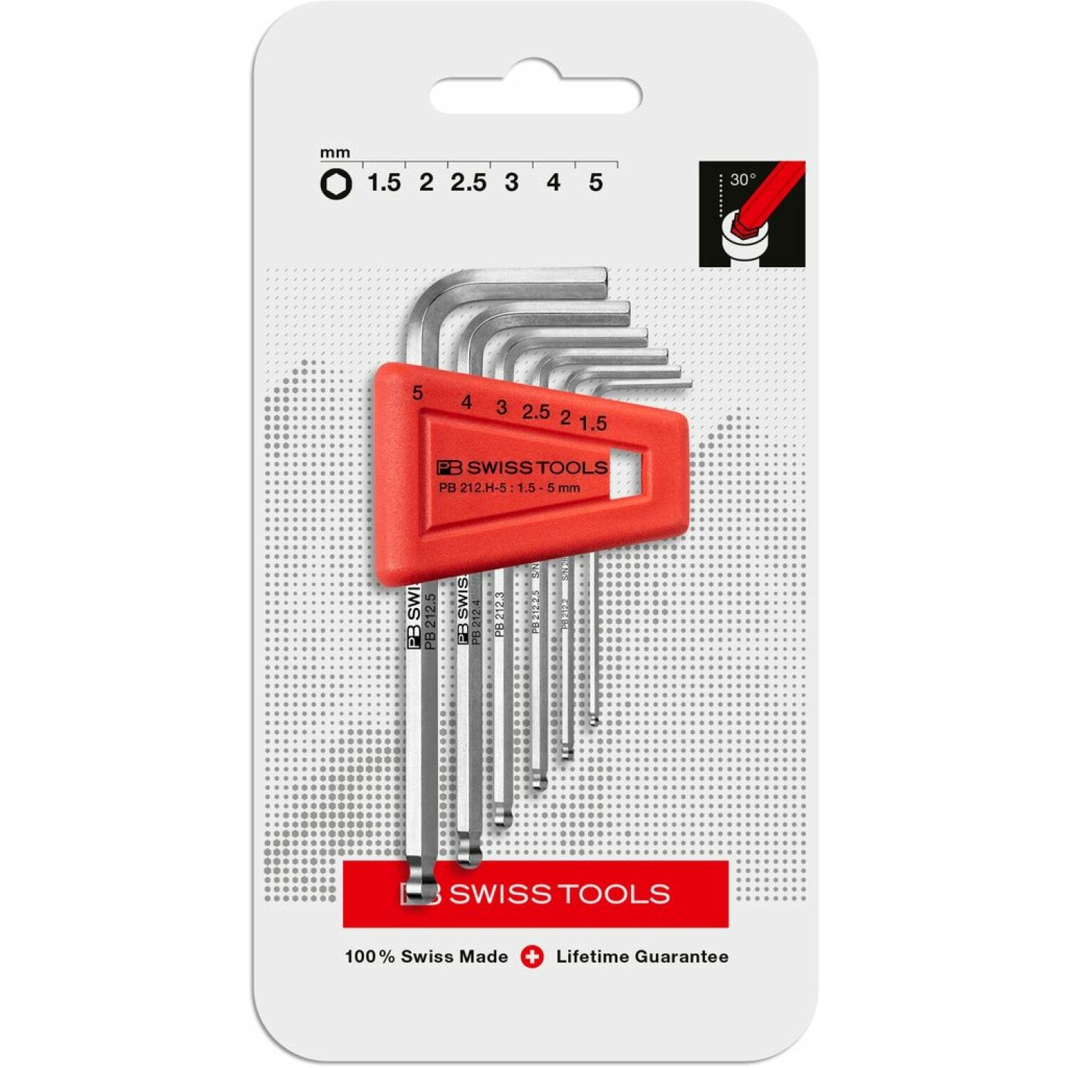 Propoint 212 PB Swiss PB 212.H-5 CN Ball Point Hex key L- Wrench Sets for Hexagon S ...
