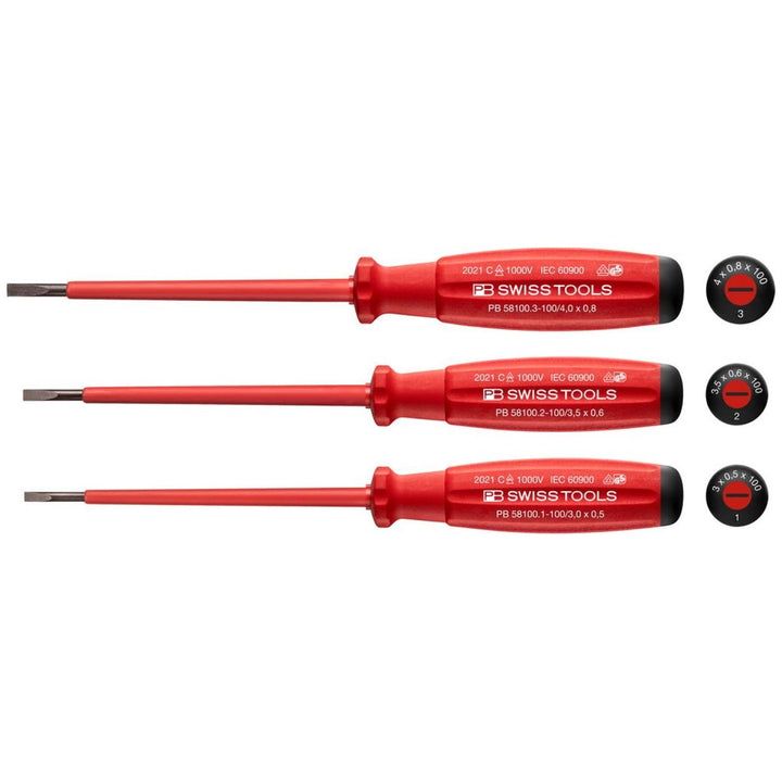 PB Swiss Tools PB 58539 SwissGrip VDE Screwdriver Set, Insulated, 3pcs