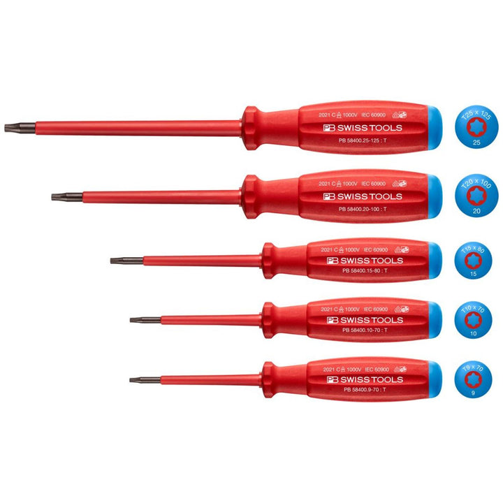 PB Swiss Tools PB 58549.CBB SwissGrip VDE screwdriver set, fully insulated up to 1000 V AC/1500 V DC