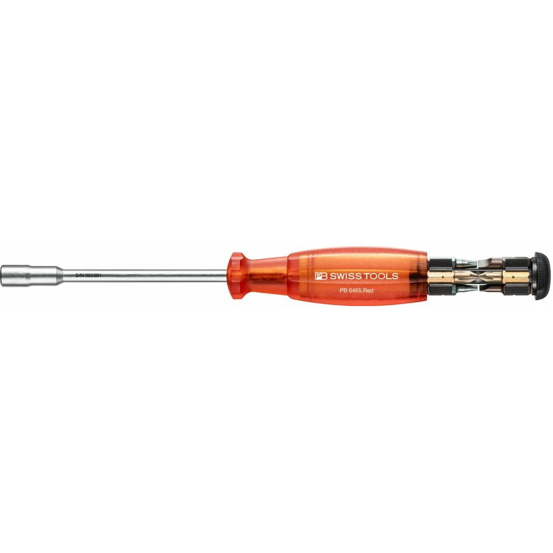 PB Swiss PB 6465.Red CBB Bit Holding Screwdriver with Magazine, Slotted, Phillips, TORX®, 9 Pcs