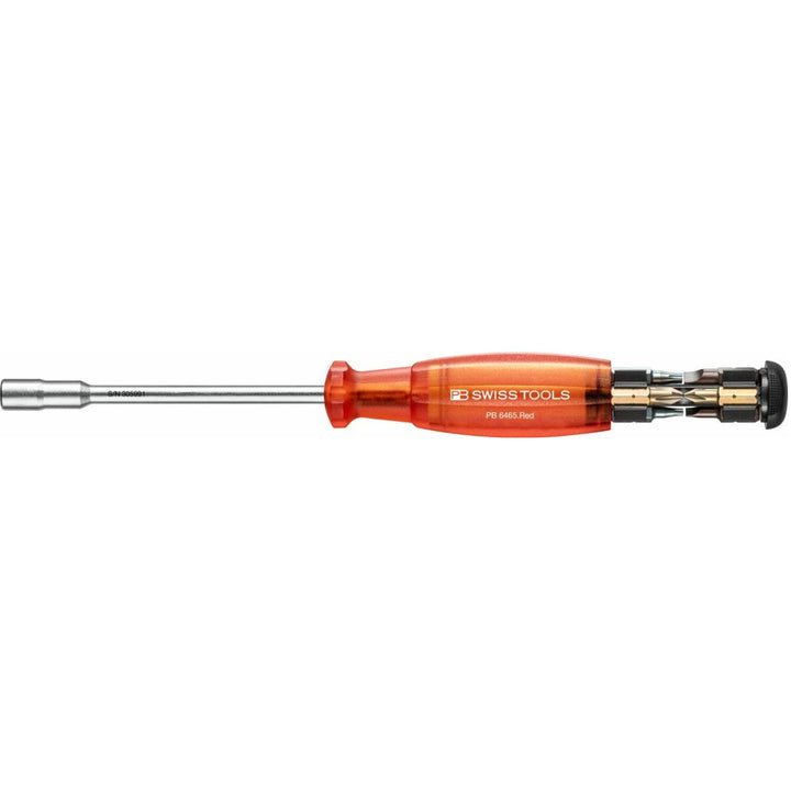 PB Swiss PB 6465.Red CBB Bit Holding Screwdriver with Magazine, Slotted, Phillips, TORX®, 9 Pcs