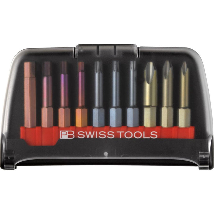 PB Swiss Tools PB E6.985 Precision Bit Set in BitCase with Belt-Clip, 10 Pieces