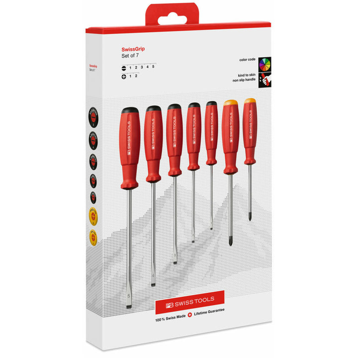 PB Swiss Tools PB 8250.CBB SwissGrip screwdriver set in a high-quality paperboard box