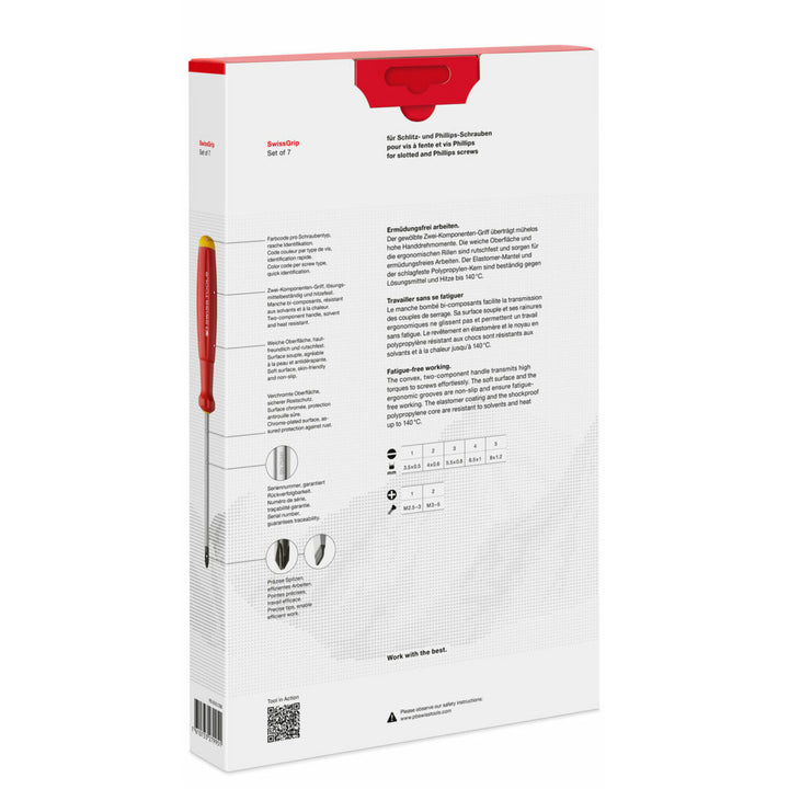 PB Swiss Tools PB 8250.CBB SwissGrip screwdriver set in a high-quality paperboard box