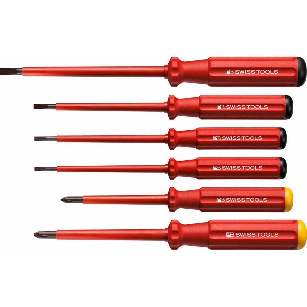 PB Swiss Tools PB 5542 Classic VDE Insulated Screwdriver Set, Slim, 6pcs