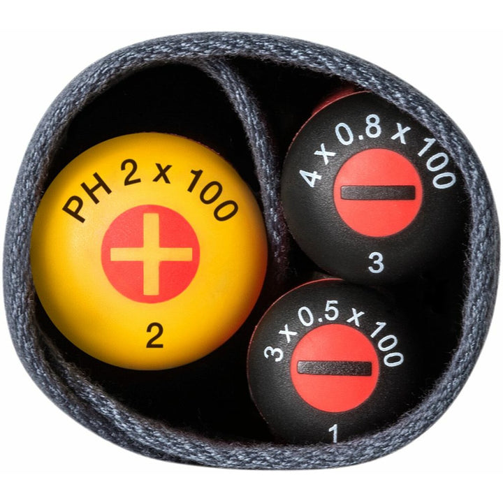 PB Swiss PB 5542.SU GY Screwdriver Set Slotted/Phillips in Roll-Up Case with Classic VDE Handle, 6 Pcs