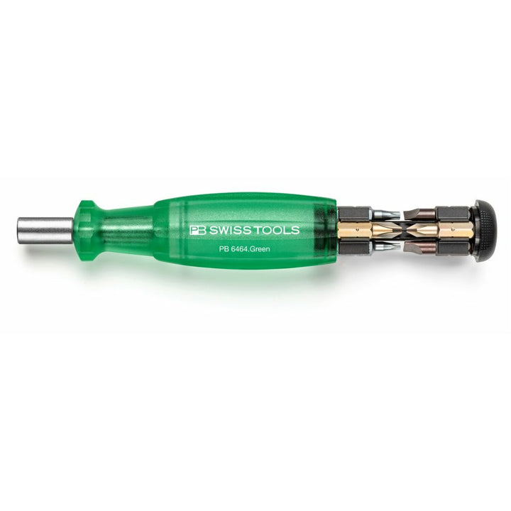 PB Swiss PB 6464.Green Bit Holding Screwdriver with Magazine, Slotted, Phillips, TORX®, 9 Pcs