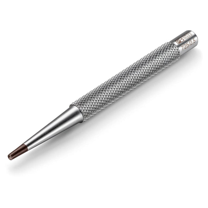 PB Swiss Tools PB 725.2,5 Knurled Nail Punches w/ Concave Tip, 2.5 mm