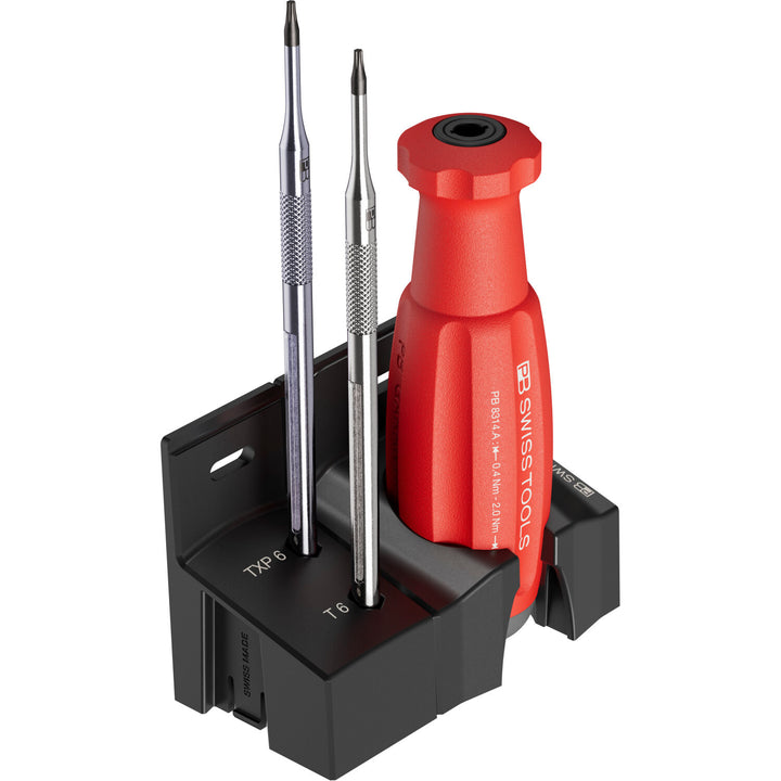 PB Swiss Tools PB 8314.A 0,5 Set MecaTorque Preset Torque Handle, Set In Holder