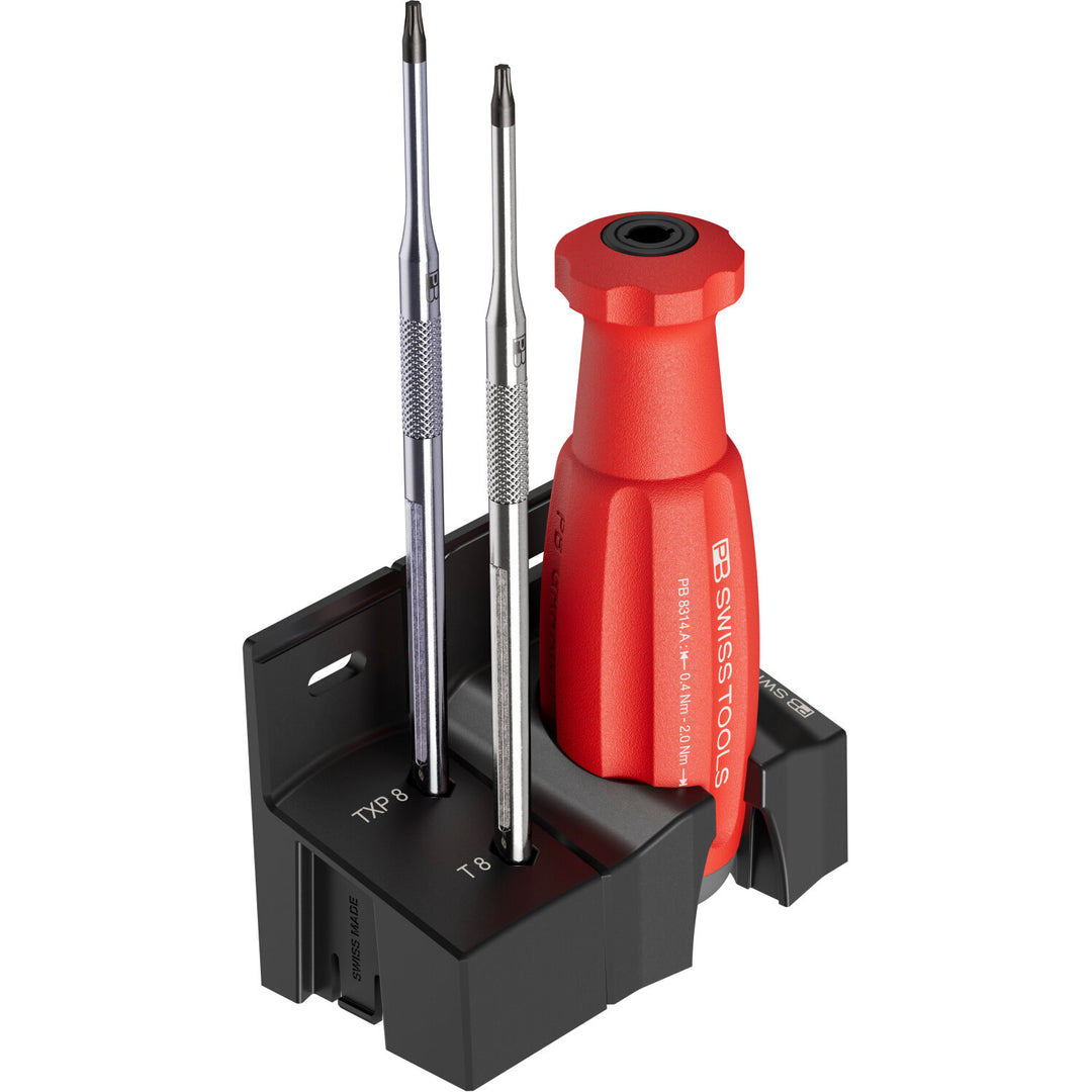 PB Swiss Tools PB 8314.A 1,2 Set MecaTorque Preset Torque Handle, Set In Holder