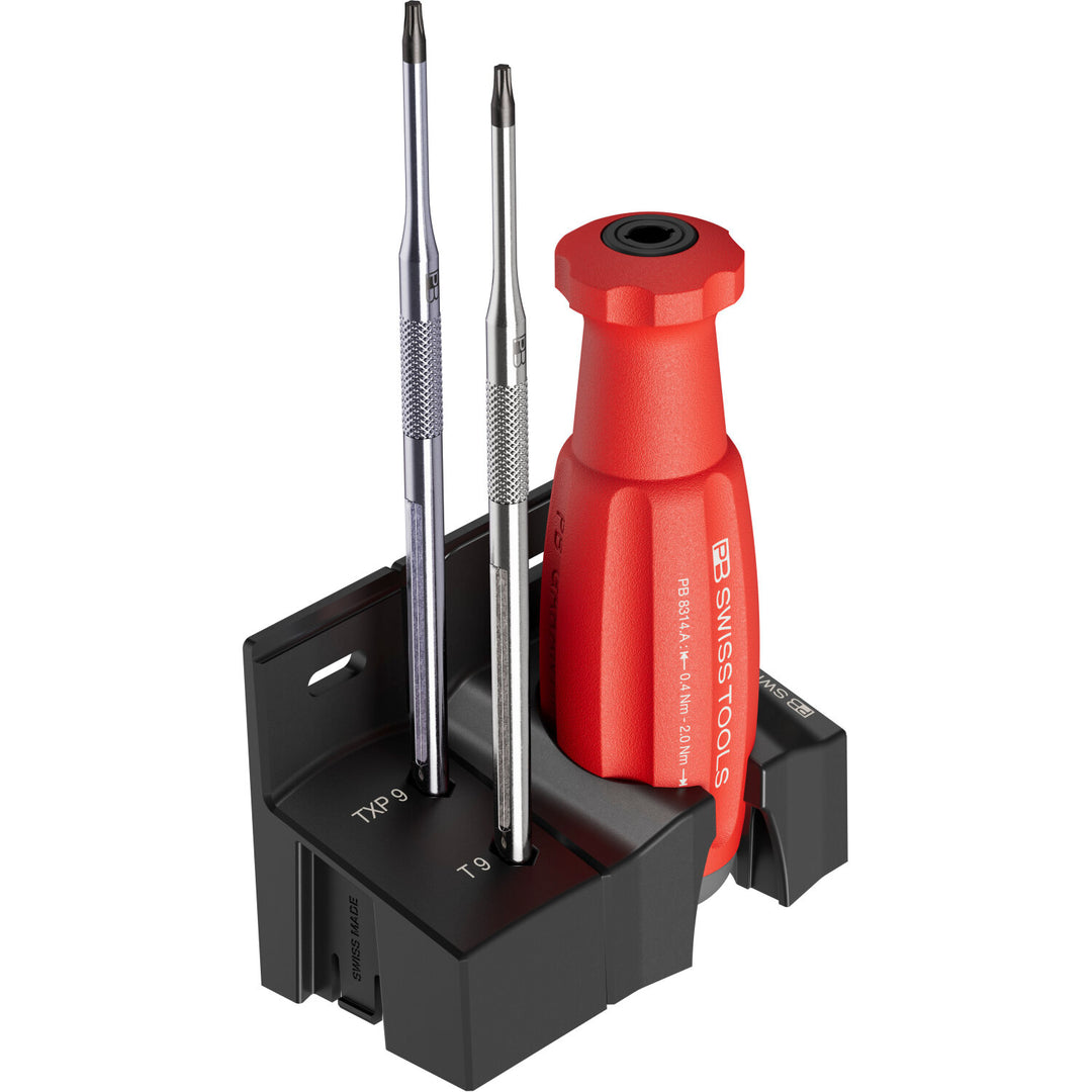 PB Swiss Tools PB 8314.A 1,4 Set MecaTorque Preset Torque Handle, Set In Holder
