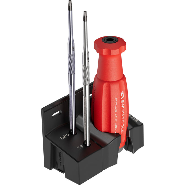 PB Swiss Tools PB 8314.A 1,4 Set MecaTorque Preset Torque Handle, Set In Holder