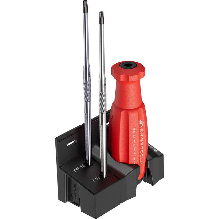 PB Swiss Tools PB 8314.A 3,0 Set MecaTorque Preset Torque Handle, Set In Holder