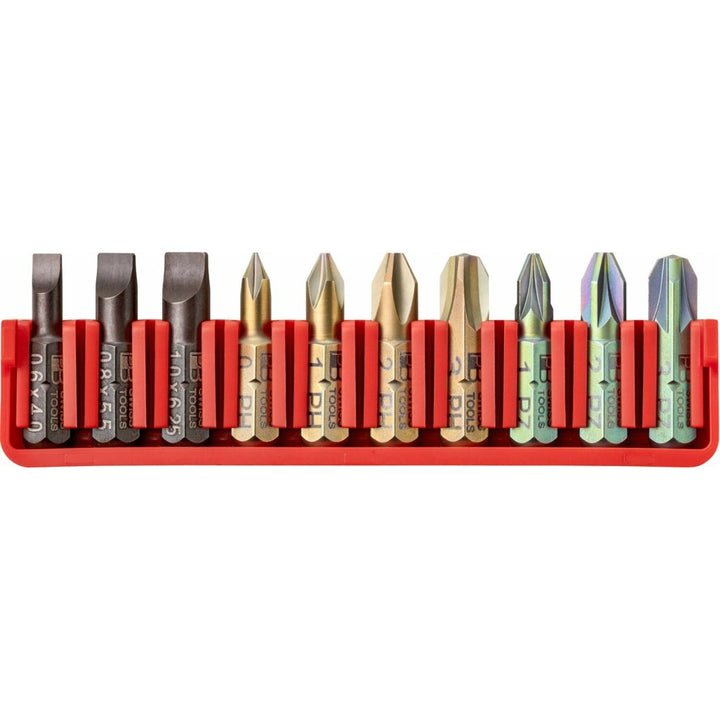 PB Swiss Tools PB C6.701 CN PrecisionBit 1/4", C6, with a Handy BitBlock 10 Pcs