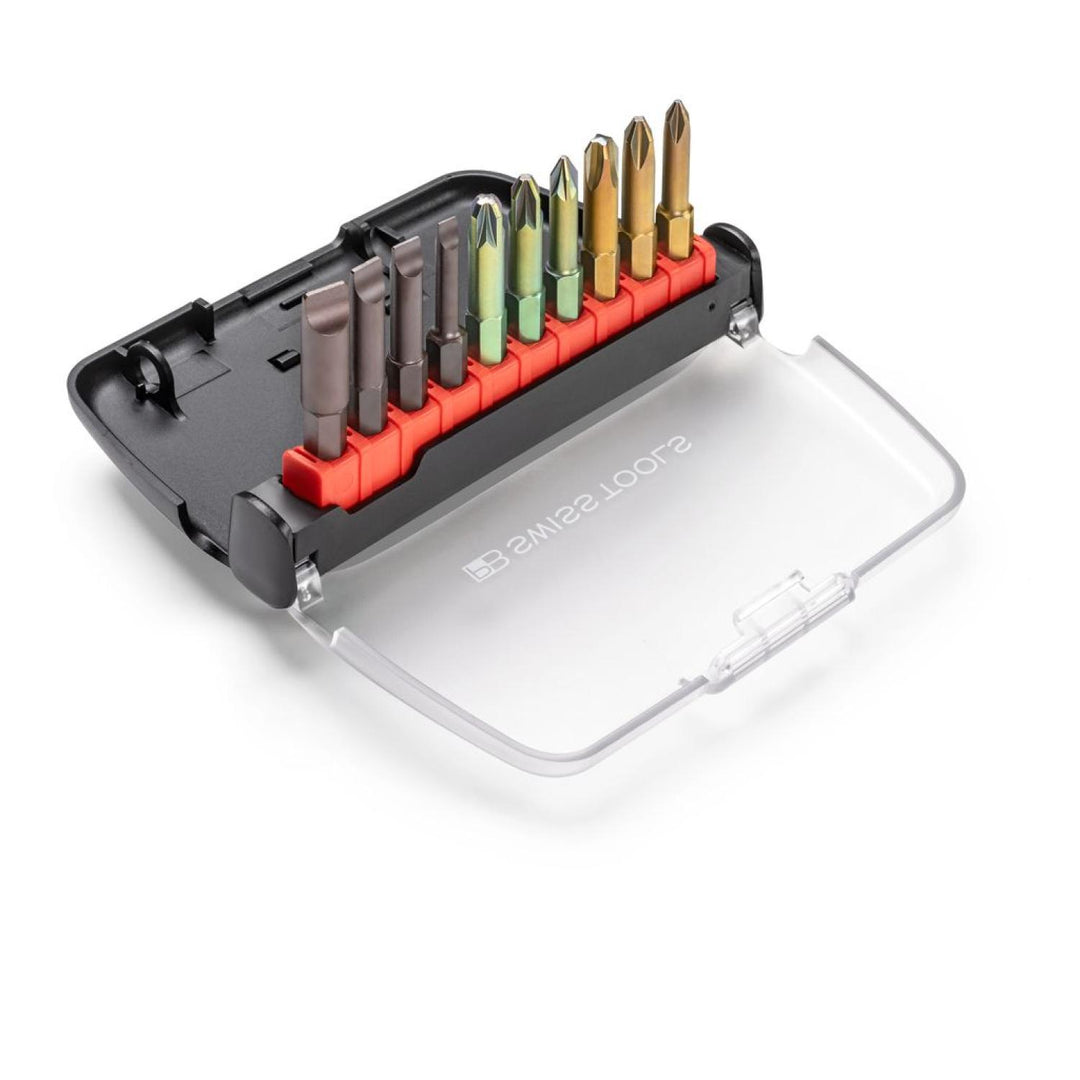 PB Swiss Tools E6.986 Precision Bit Set in BitCase, with Belt-Clip, 10 Pieces