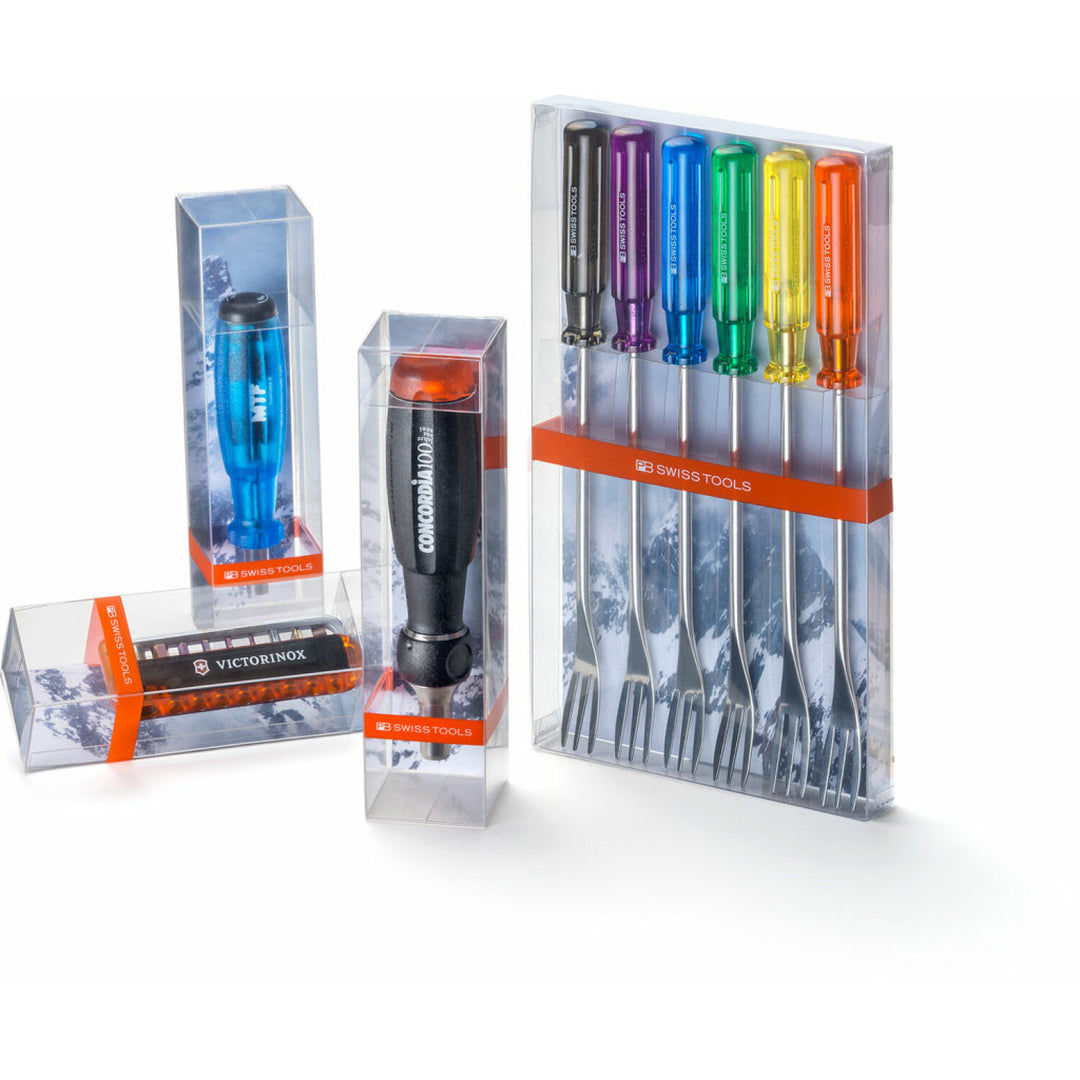 PB Swiss Tools PB 4041.SET PET Set of Fondue Forks in a Transparent Box 6 Piece