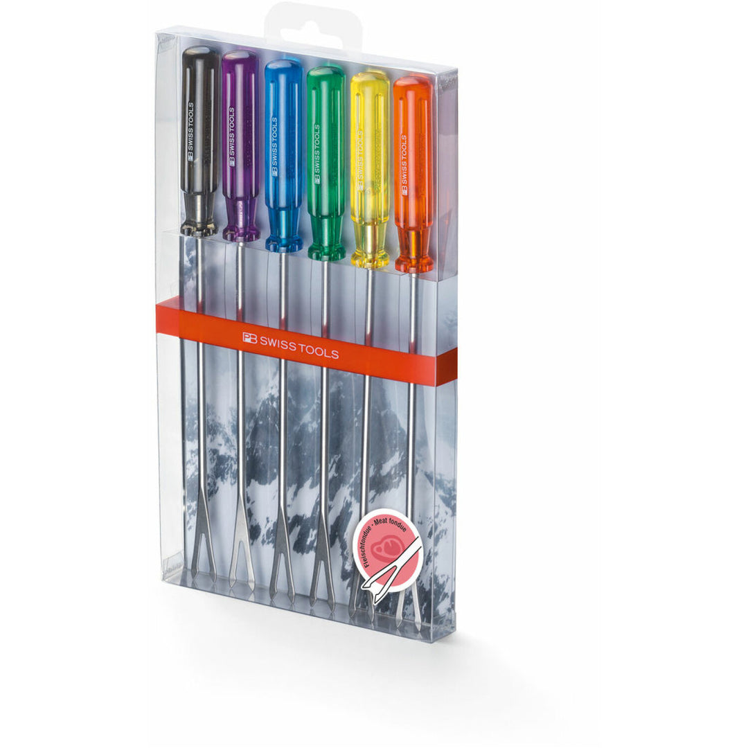 PB Swiss Tools PB 4041.SET PET Set of Fondue Forks in a Transparent Box 6 Piece