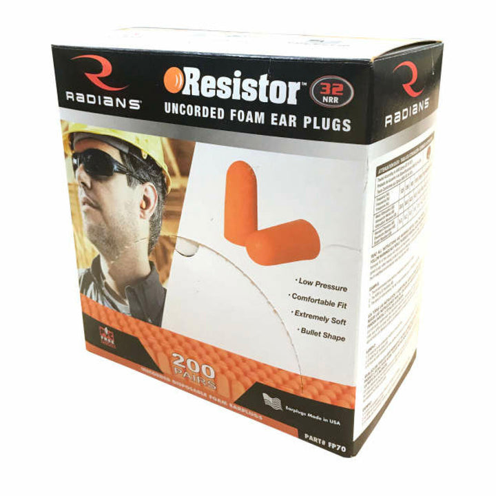 Radians FP70 Resistor 32 Disposable Foam Earplugs - Uncorded