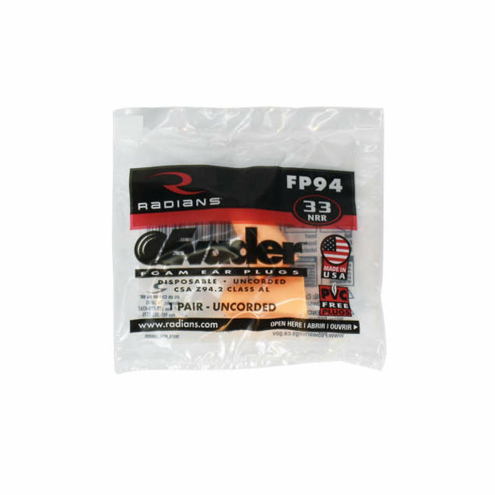 Radians FP94 EVADER 33 Disposable Foam Earplugs - Uncorded