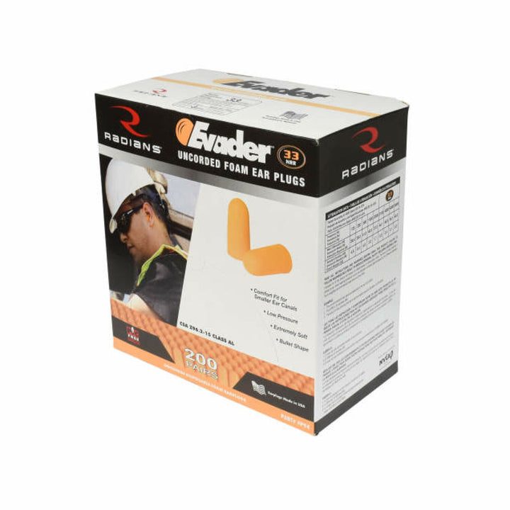Radians FP94 EVADER 33 Disposable Foam Earplugs - Uncorded