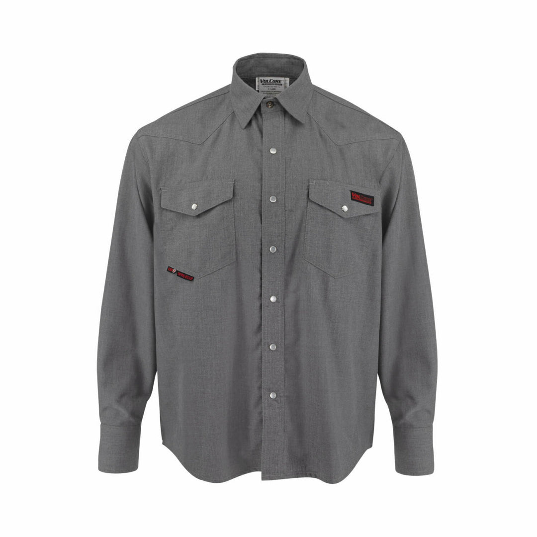 Radians FRS-004 VolCore® CAT 2 Vented Pearl Snap FR Shirt - Gray