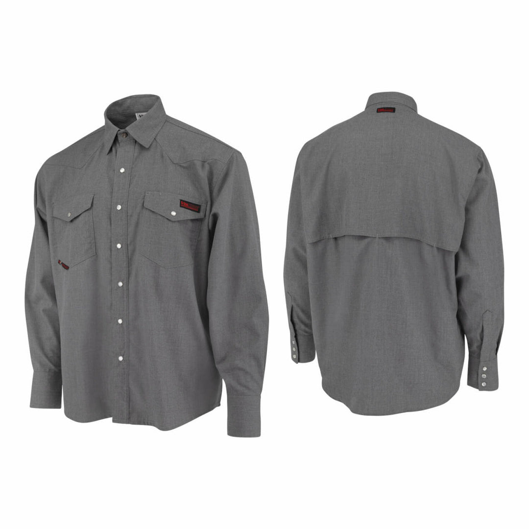 Radians FRS-004 VolCore® CAT 2 Vented Pearl Snap FR Shirt - Gray