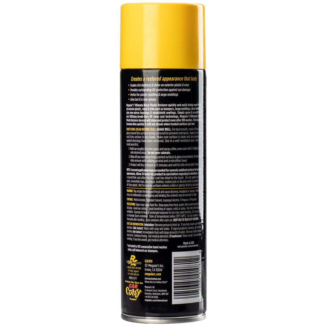 Meguiar's G16910 Ultimate Black Plastic Restorer Aerosol