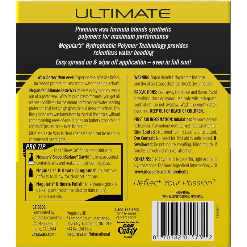 Meguiar's G210608 Ultimate Paste Wax, 8 .oz