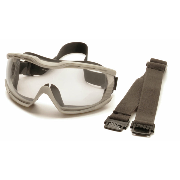 Pyramex G604T2 Capstone -  Chem Splash-Clear Goggle With Anti-Fog-2 Straps