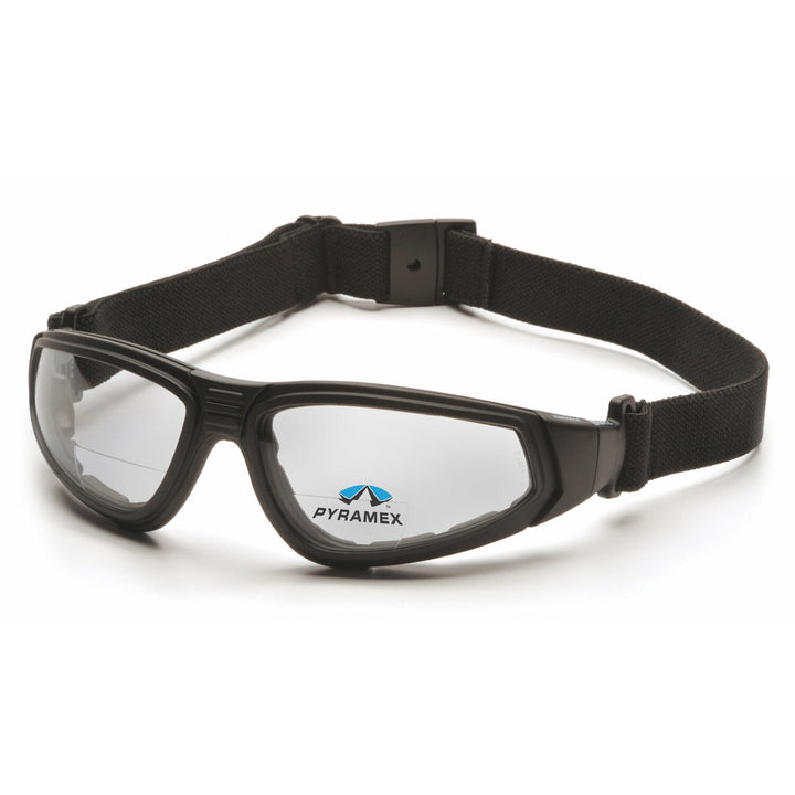 Pyramex GB4010STR15 XSG Reader - Clear +1.5 H2X Anti-Fog Reader Lens with Black Strap/Temples