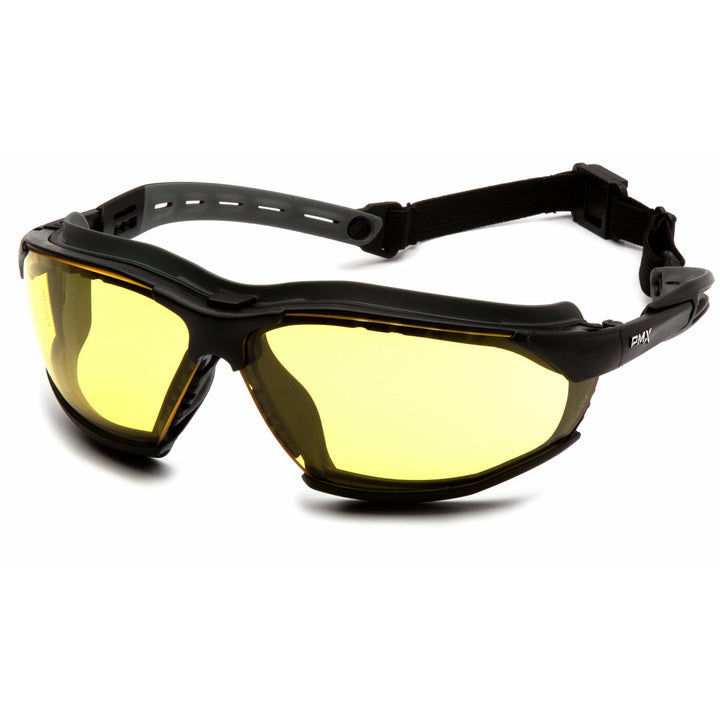 Pyramex GB9430STM Isotope - Amber H2MAX Anti-Fog Lens with Black Frame