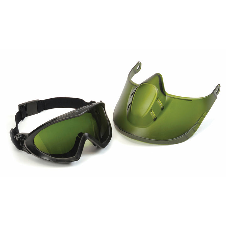 Pyrame GG504TSHIELDIR3 Pyramex Safety - Capstone - Direct/Indirect Goggle with IR3 Lens and Green Tinted Faceshield Attachment