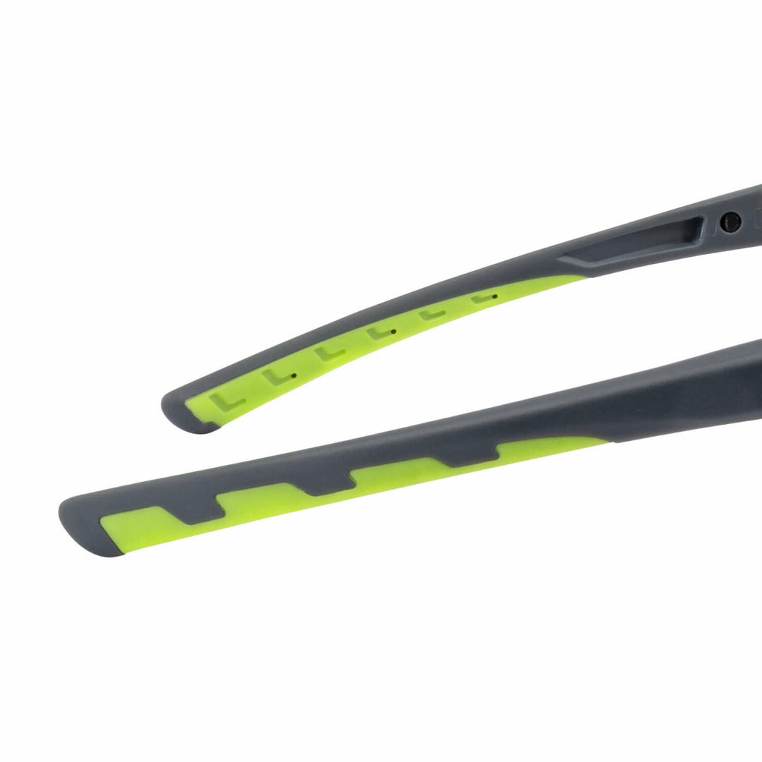 Radians GLYF® Safety Eyewear with Comfort Soft-Touch Liner - Hi-Vis/Gray Frame, Clear Lens