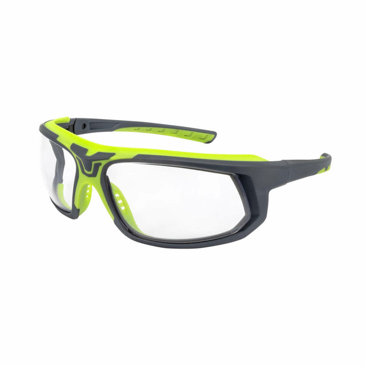 Radians GLYF® Safety Eyewear with Comfort Soft-Touch Liner - Hi-Vis/Gray Frame, Clear Lens
