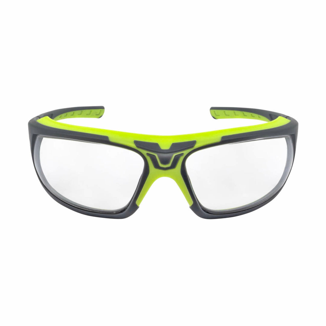 Radians GLYF® Safety Eyewear with Comfort Soft-Touch Liner - Hi-Vis/Gray Frame, Clear Lens