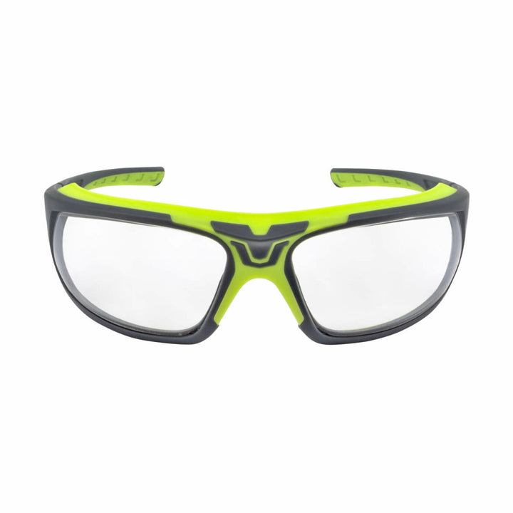 Radians GLYF® Safety Eyewear with Comfort Soft-Touch Liner - Hi-Vis/Gray Frame, Clear Lens
