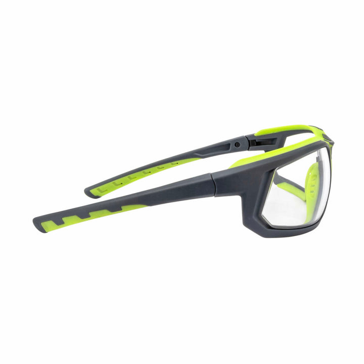 Radians GLYF® Safety Eyewear with Comfort Soft-Touch Liner - Hi-Vis/Gray Frame, Clear Lens