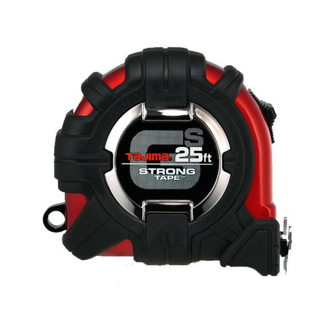 Tajima Tools GS-MC25BW GS-Lock Horned Magnetic Hook Tape Measure with Compatible Clip, 25 ft x 1 in