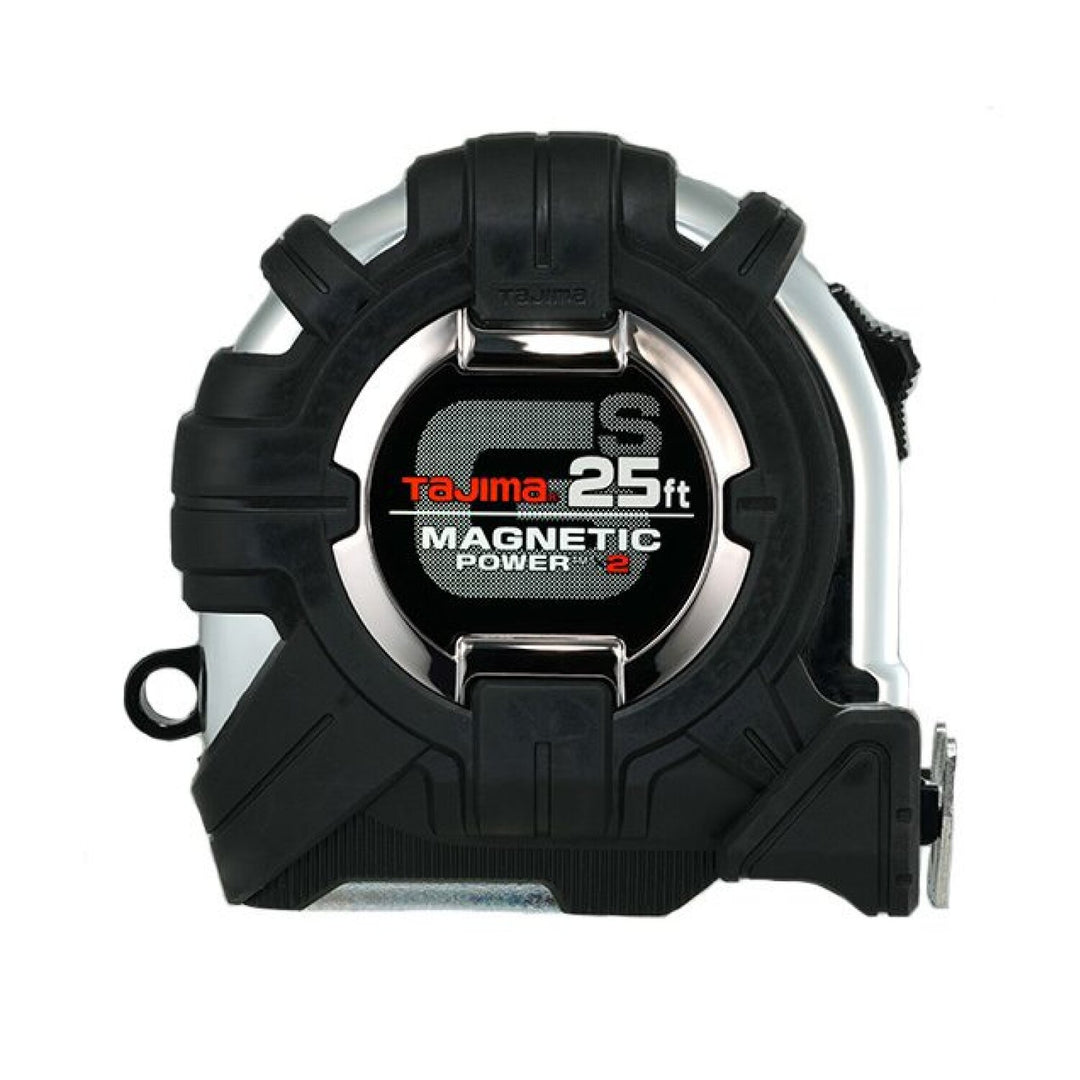Tajima Tools GS-SC25BW GS-Lock Magnetic Power x2 Tape Measure with Compatible Clip, 25 ft x 1 in