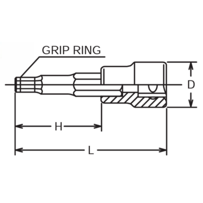 Ko-Ken RS3015M/8-L100 3/8 Sq. Dr. Bit Socket set 3mm-12mm Hex Length 100mm 8 pieces