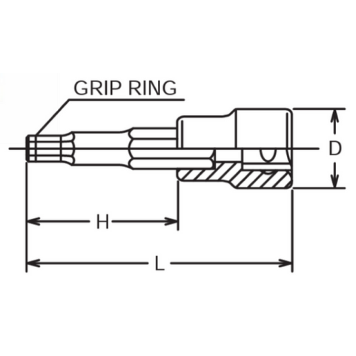 Ko-Ken RS3015M/8-L100 3/8 Sq. Dr. Bit Socket set 3mm-12mm Hex Length 100mm 8 pieces