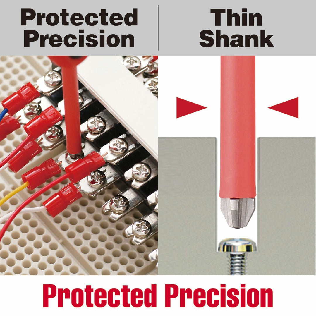 Vessel Tools IBC2P01 IMPACT BALL Torsion Bit with Coated Tube 2PC. Set (+) 2 / (-) SL6 x 4″ (100 mm)