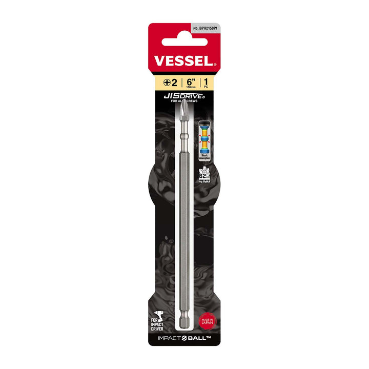 Vessel Tools IBPH2150P1 IMPACT BALL Torsion Bit (PH2 x 150 mm, 1 pcs.)