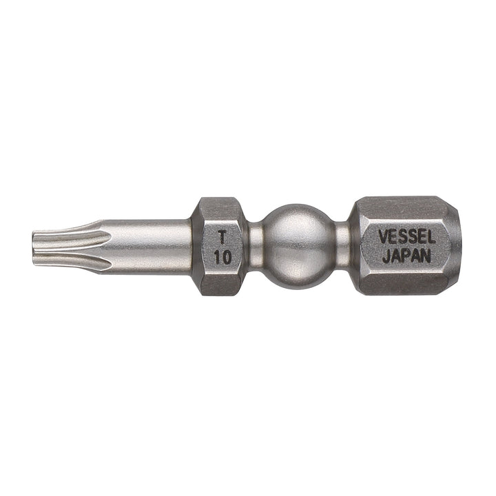 Vessel Tools IBTX1030P2 IMPACT BALL Torsion Bit (T10 x 30 mm, 2 pcs.)