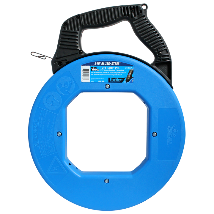 Ideal 31-657 BlueView Blued-Steel Digital Fish Tape, 240'